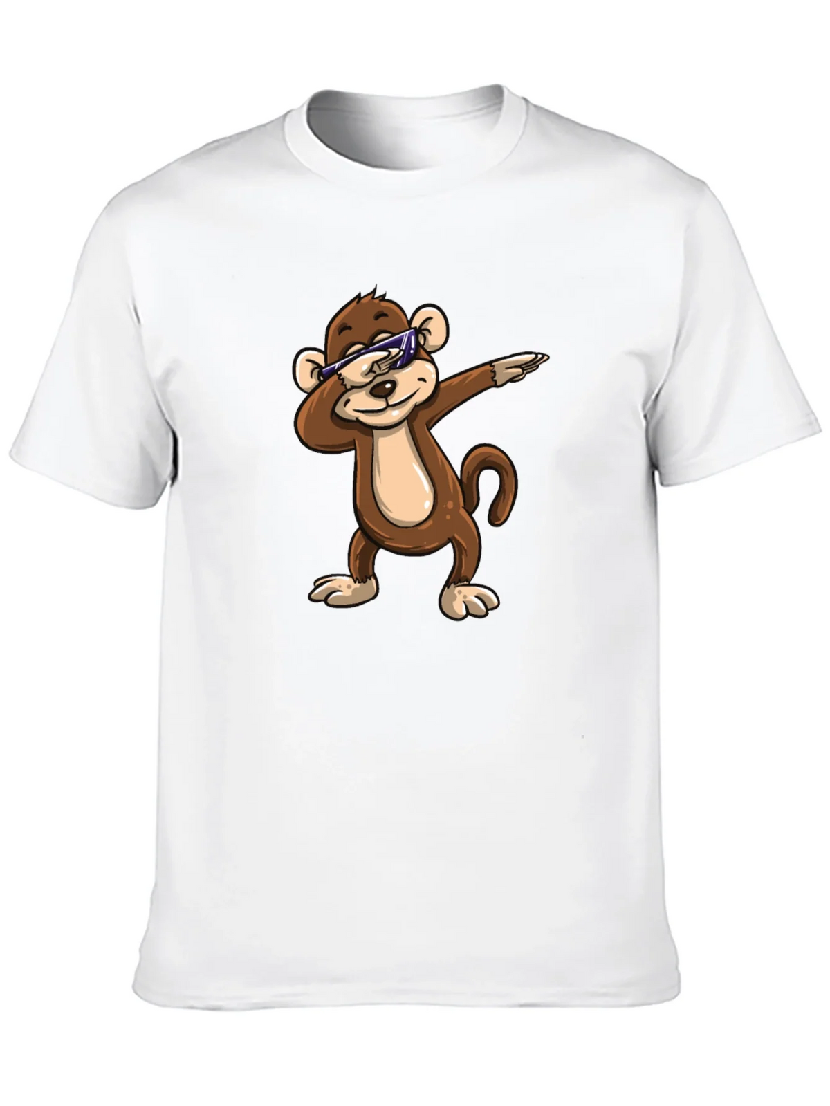 Cool Monkey Dabbing Graphic Tee - Black Cotton Shirt