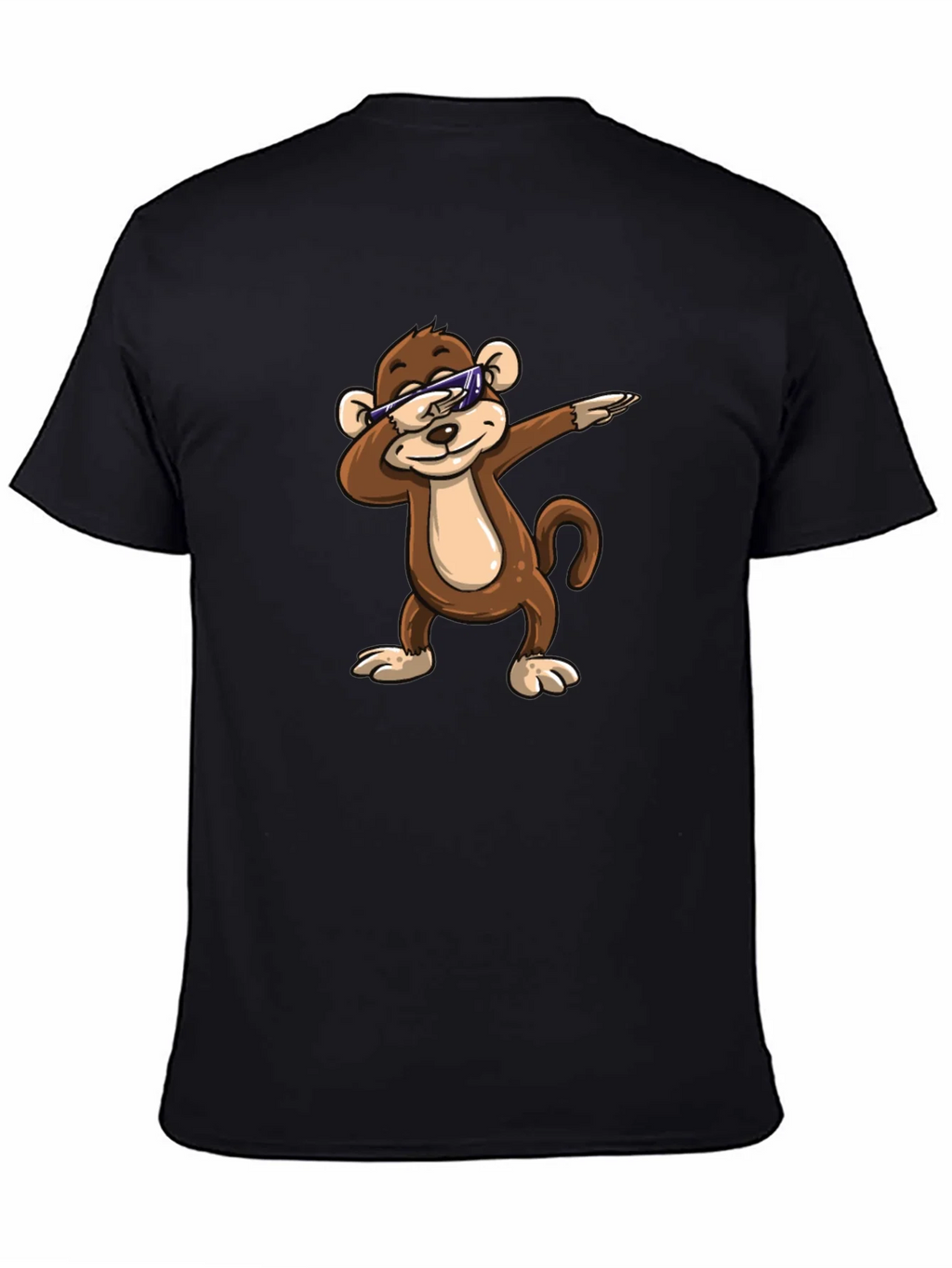 Cool Monkey Dabbing Graphic Tee - Black Cotton Shirt