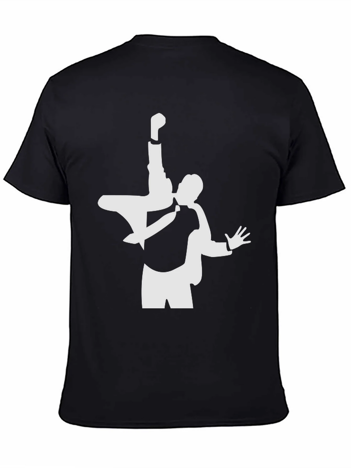 Black T-Shirt with Unique Silhouette Design