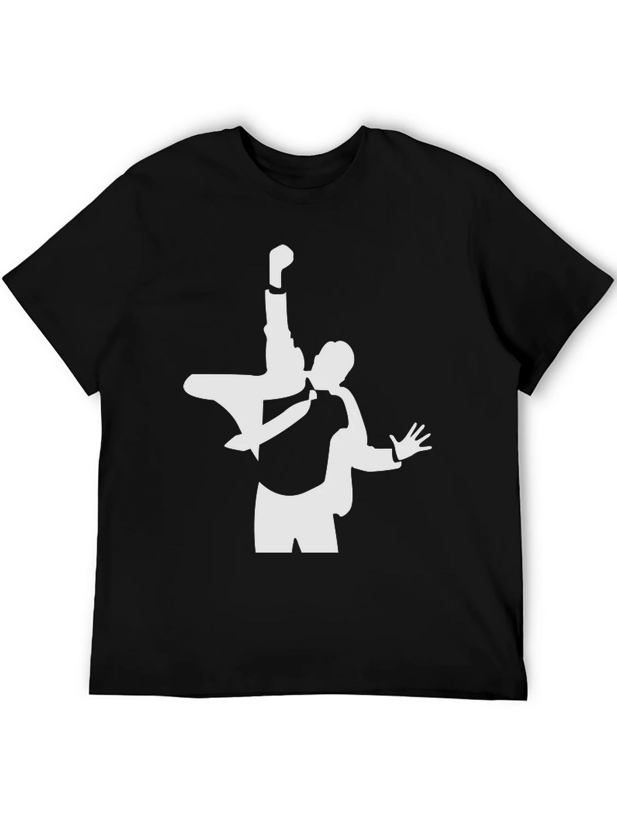 Black T-Shirt with Unique Silhouette Design
