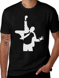 Black T-Shirt with Unique Silhouette Design