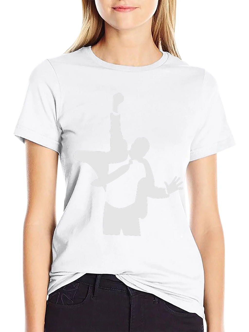 Black T-Shirt with Unique Silhouette Design