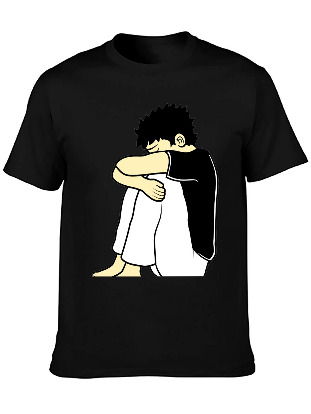 Black T-Shirt with Cartoon Graphic