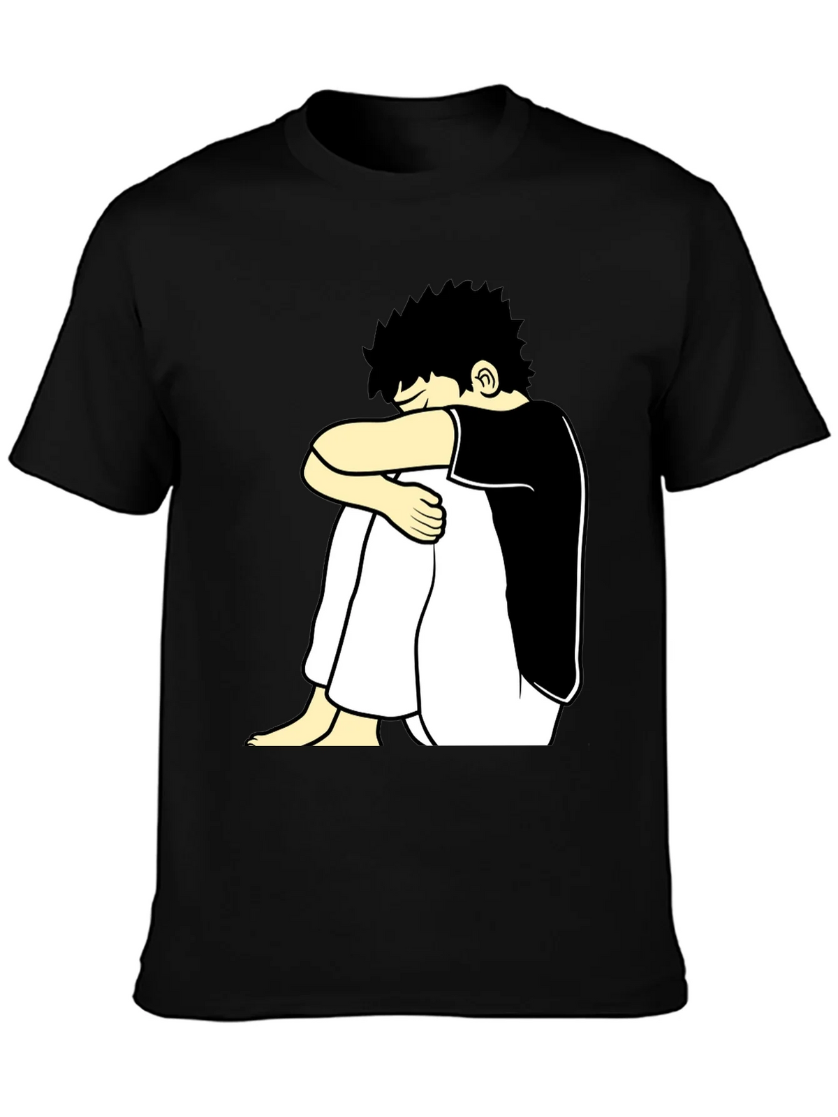 Black T-Shirt with Cartoon Graphic