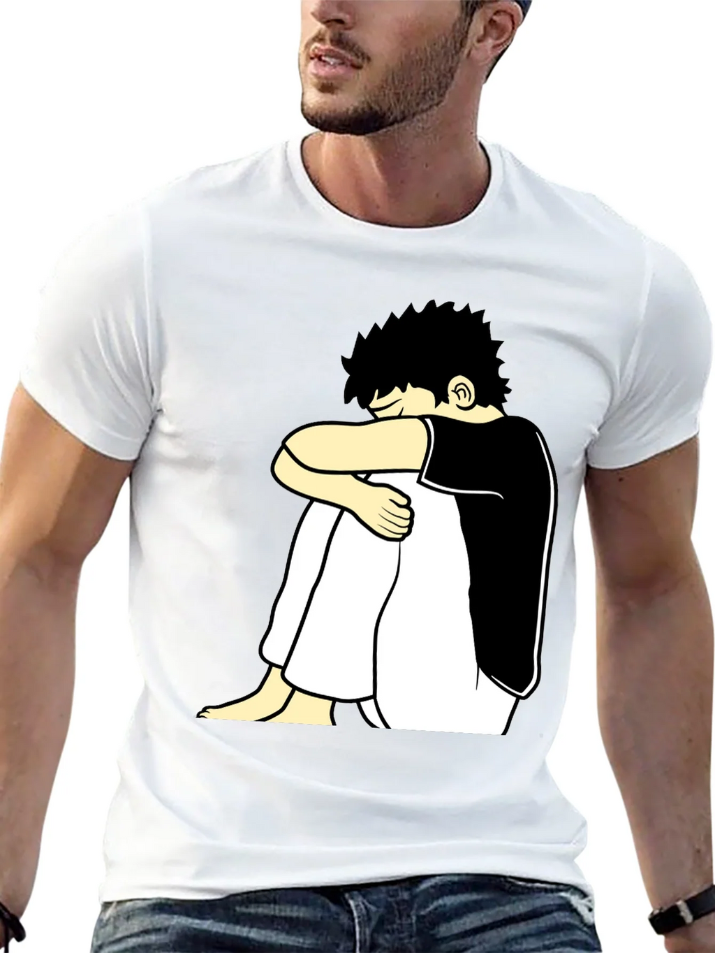 Black T-Shirt with Cartoon Graphic