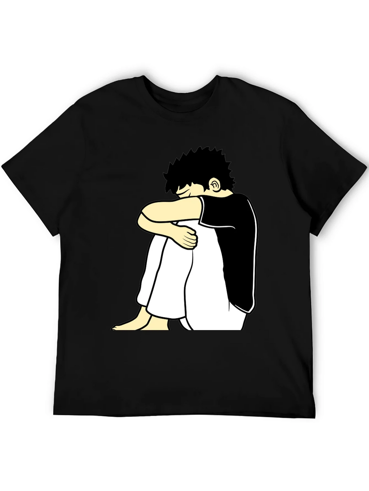 Black T-Shirt with Cartoon Graphic