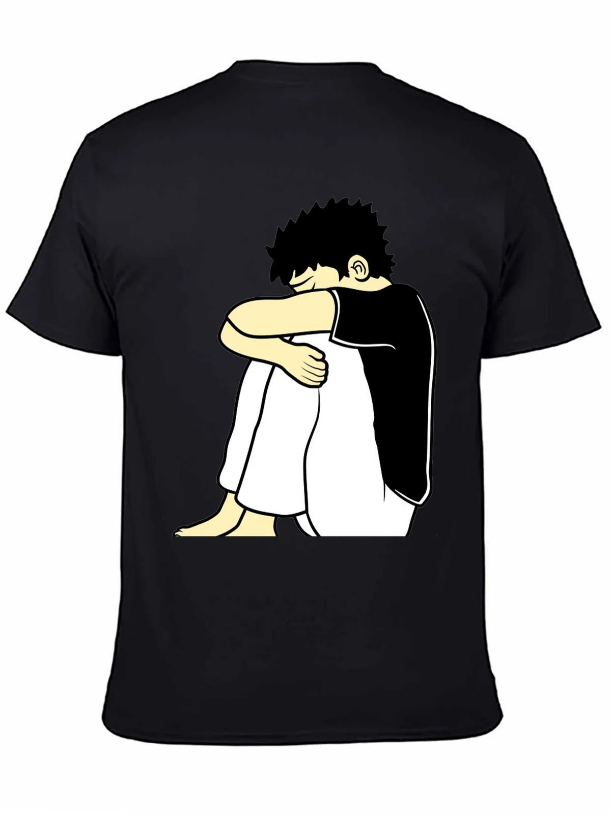 Black T-Shirt with Cartoon Graphic