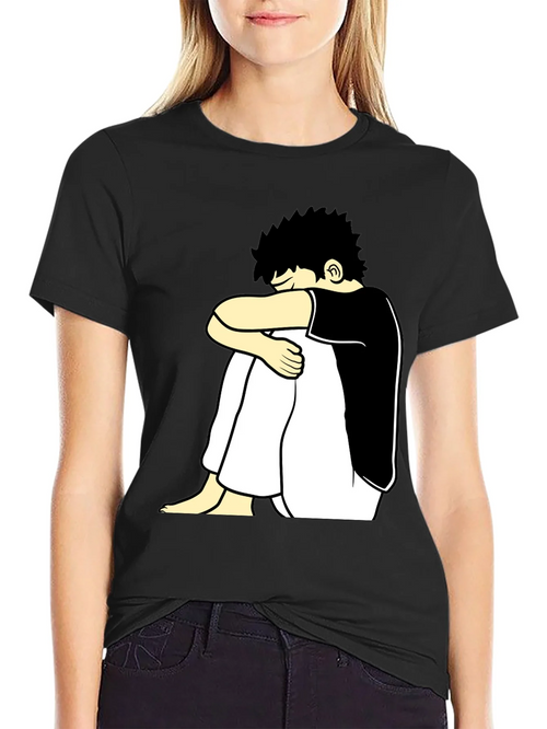Black T-Shirt with Cartoon Graphic