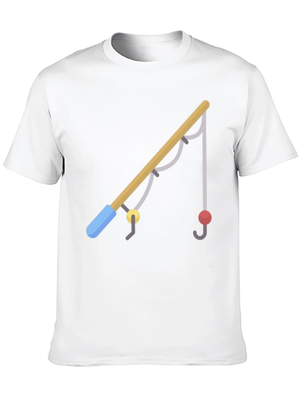 Fishing Rod Graphic Tee - Casual Black T-Shirt