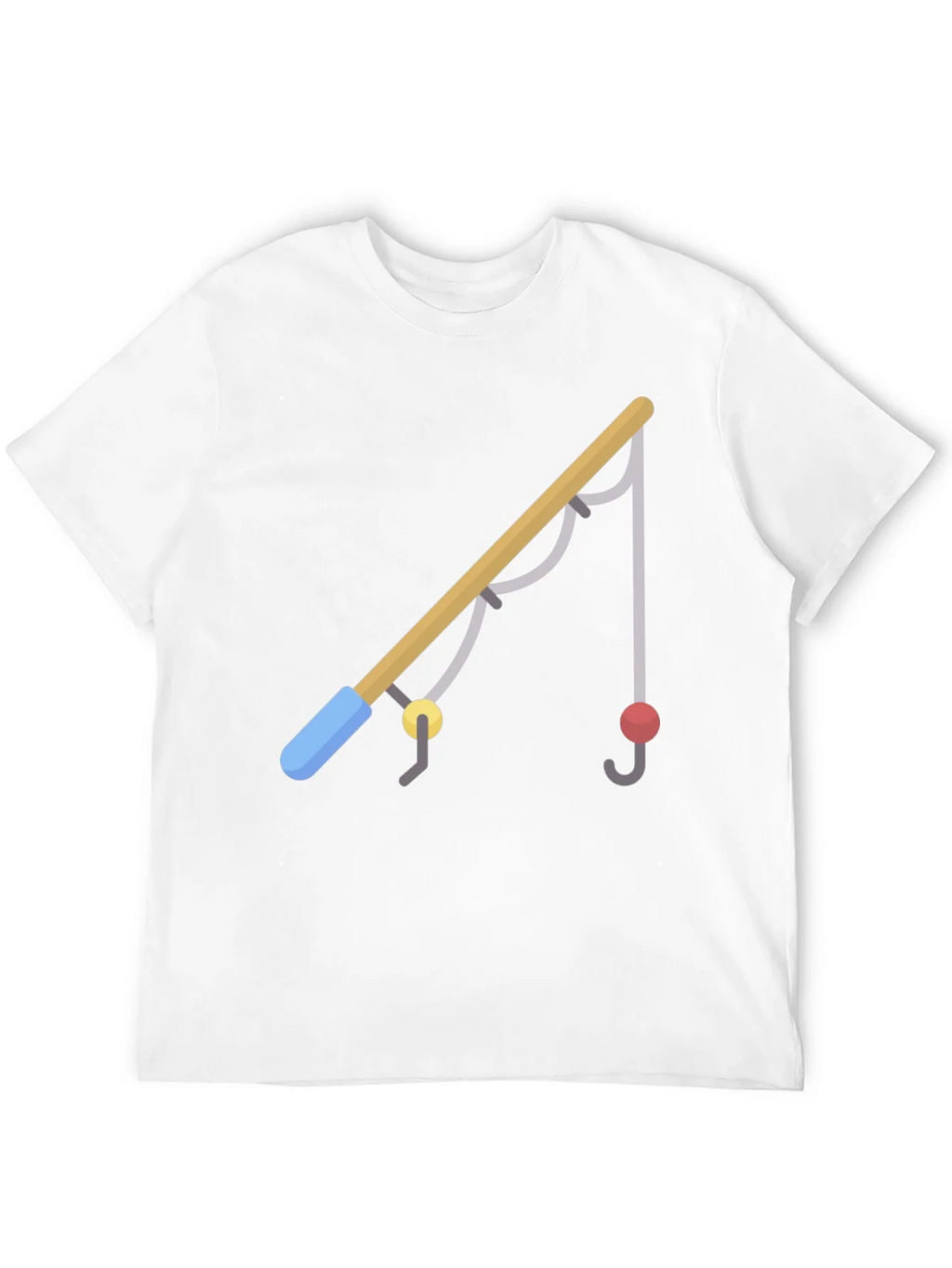 Fishing Rod Graphic Tee - Casual Black T-Shirt