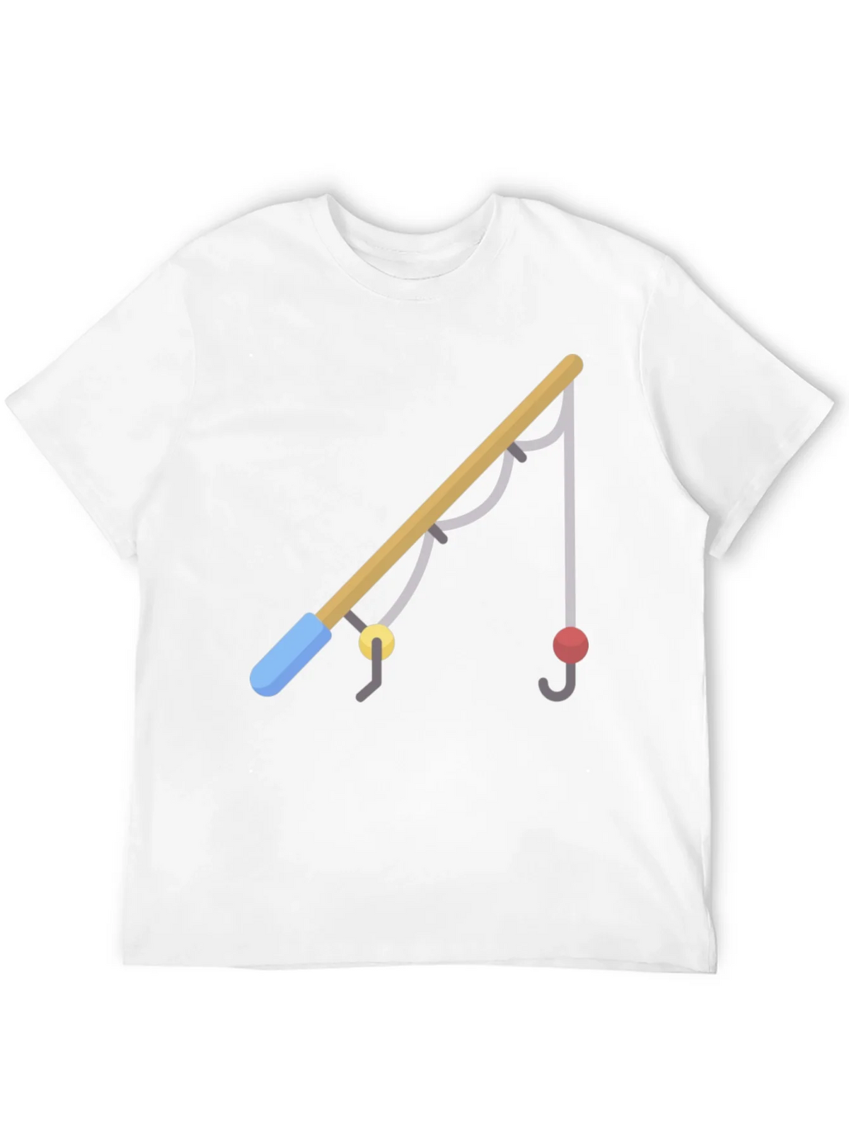 Fishing Rod Graphic Tee - Casual Black T-Shirt