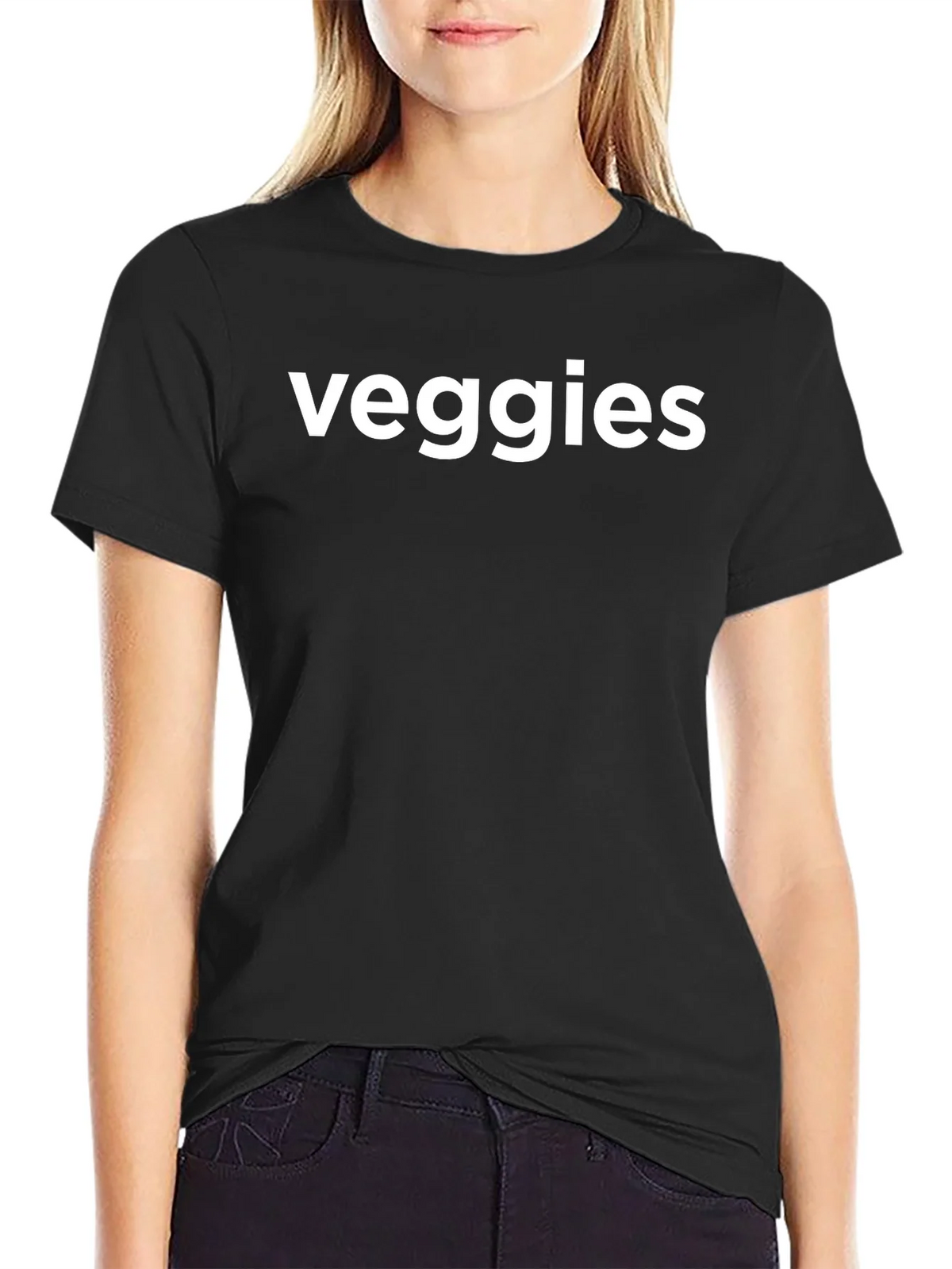 Veggies Graphic Tee - Black Cotton T-Shirt