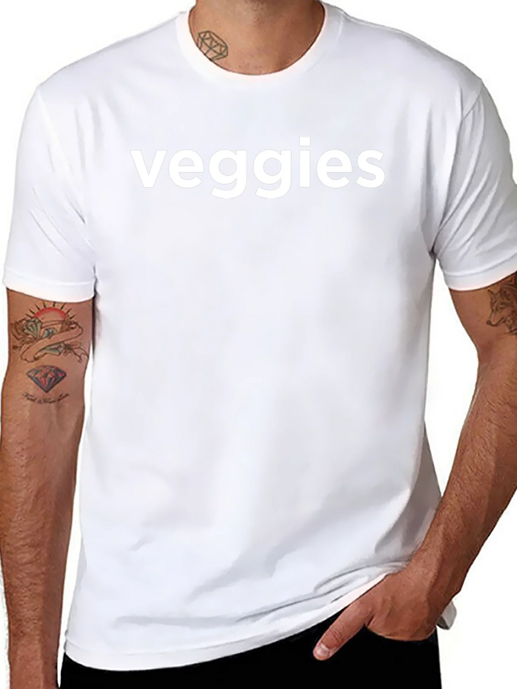 Veggies Graphic Tee - Black Cotton T-Shirt
