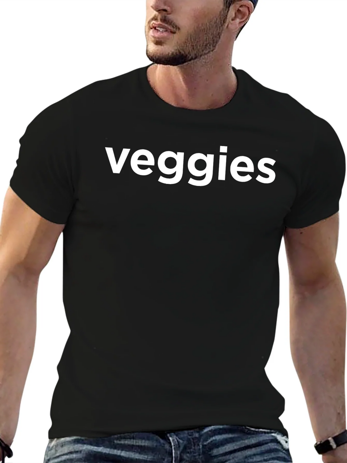 Veggies Graphic Tee - Black Cotton T-Shirt