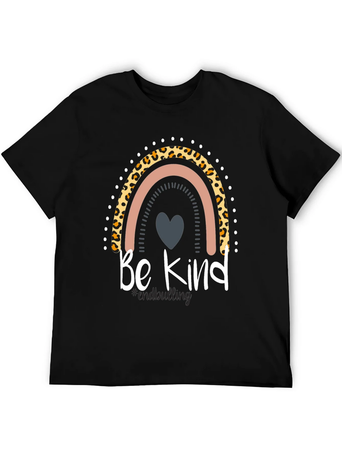 Be Kind Rainbow Leopard Print T-Shirt