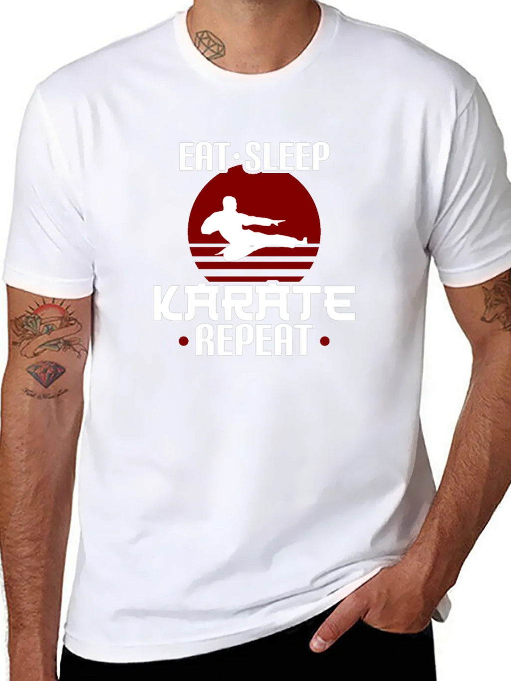 Eat Sleep Karate Repeat T-Shirt Martial Arts Tee