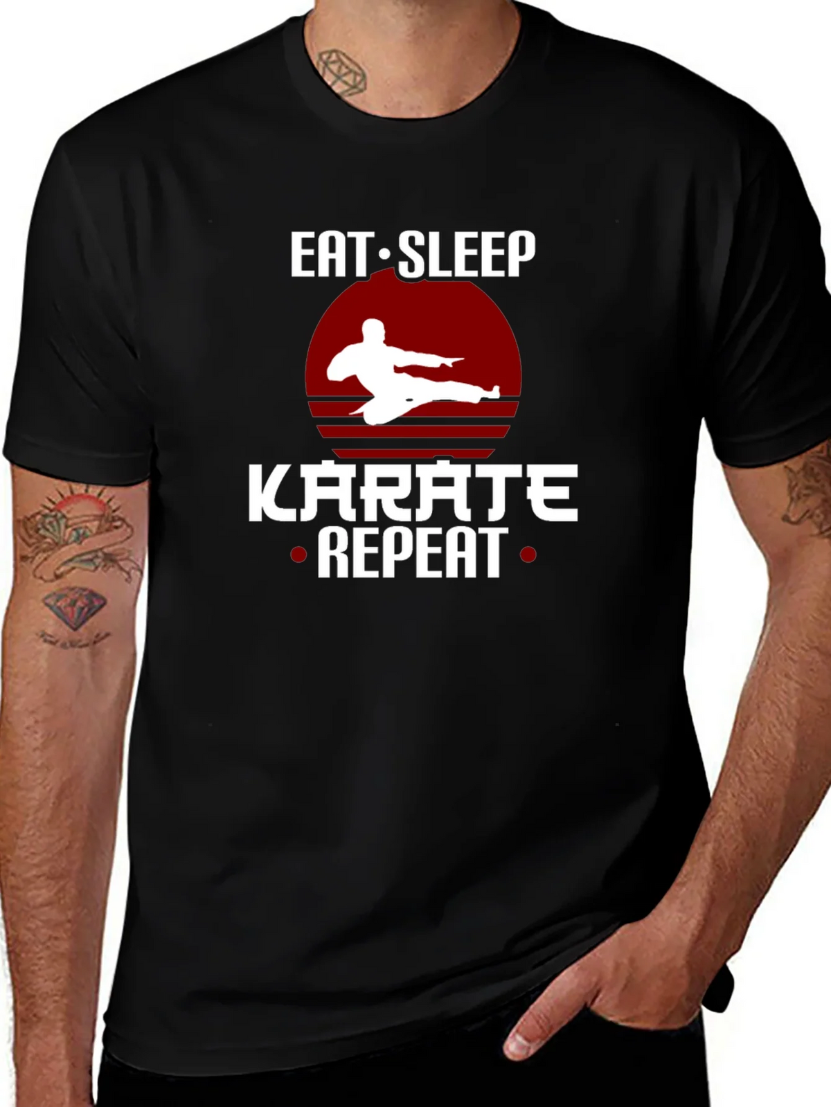 Eat Sleep Karate Repeat T-Shirt Martial Arts Tee