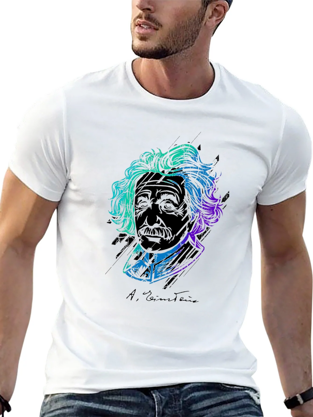 Einstein Graphic Print Tee - Black