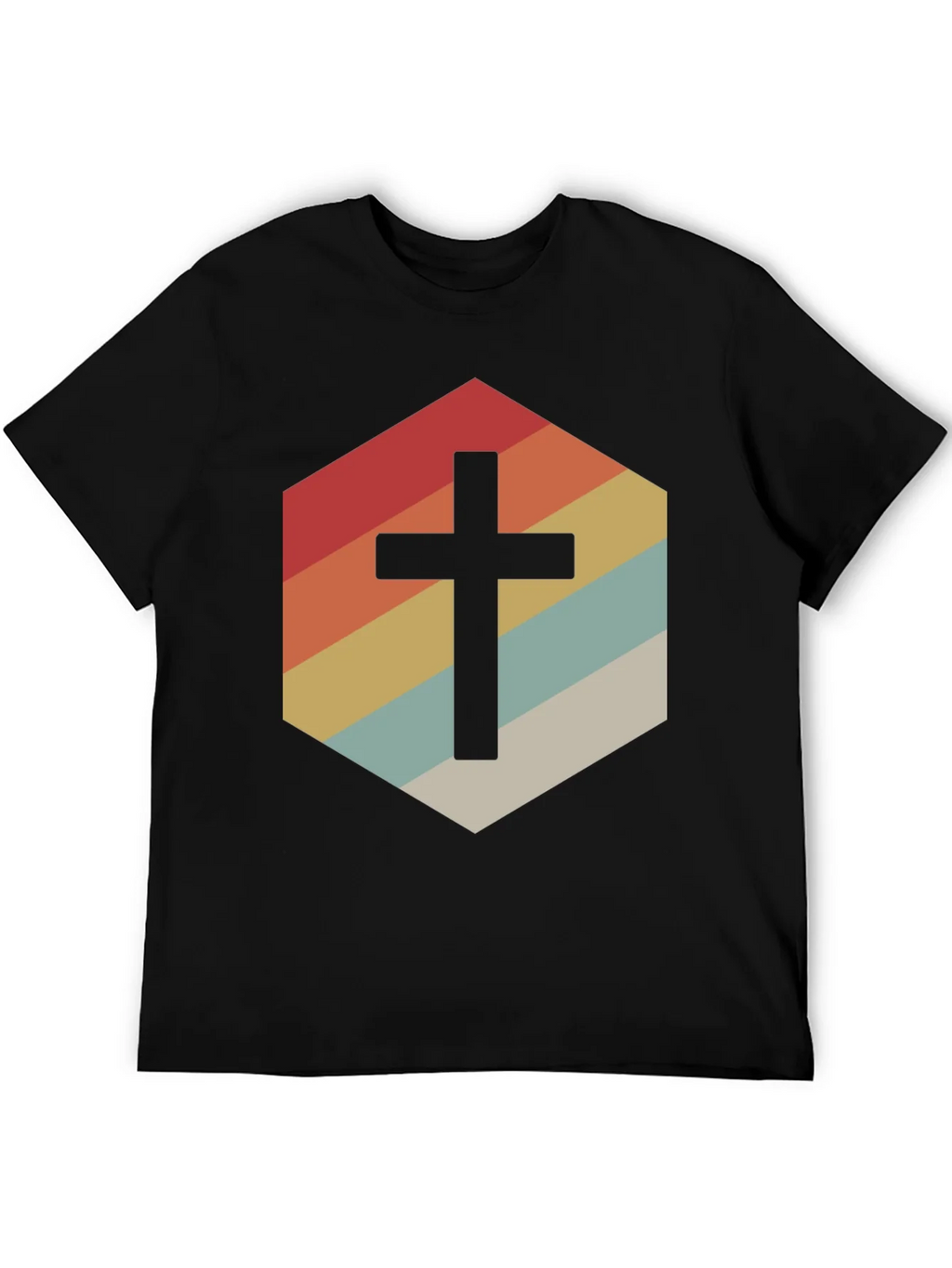 Retro Cross Graphic Tee - Stylish Religious Apparel