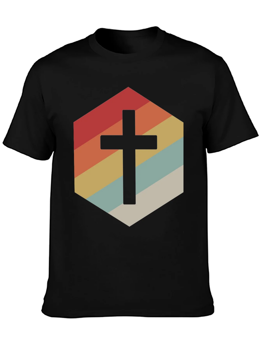 Retro Cross Graphic Tee - Stylish Religious Apparel