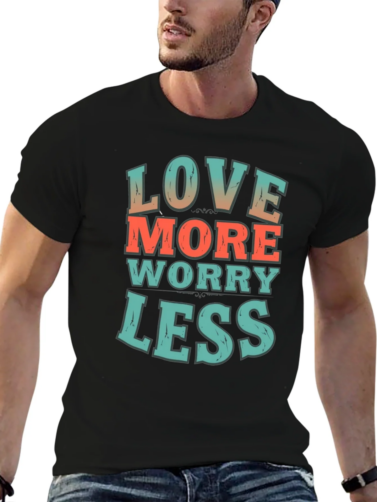 Love More Worry Less Graphic T-Shirt