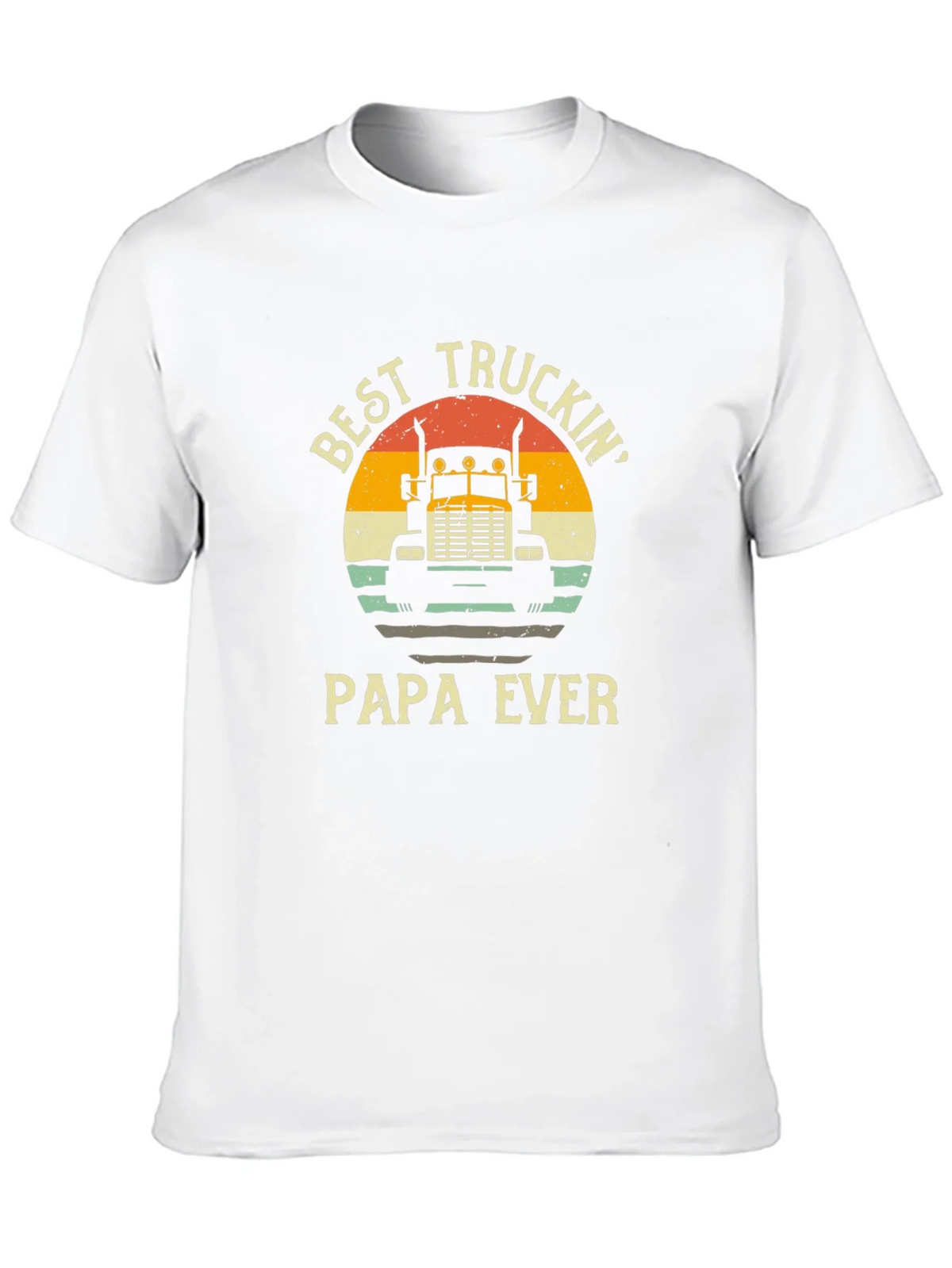 Best Truckin Papa Ever Black T-Shirt