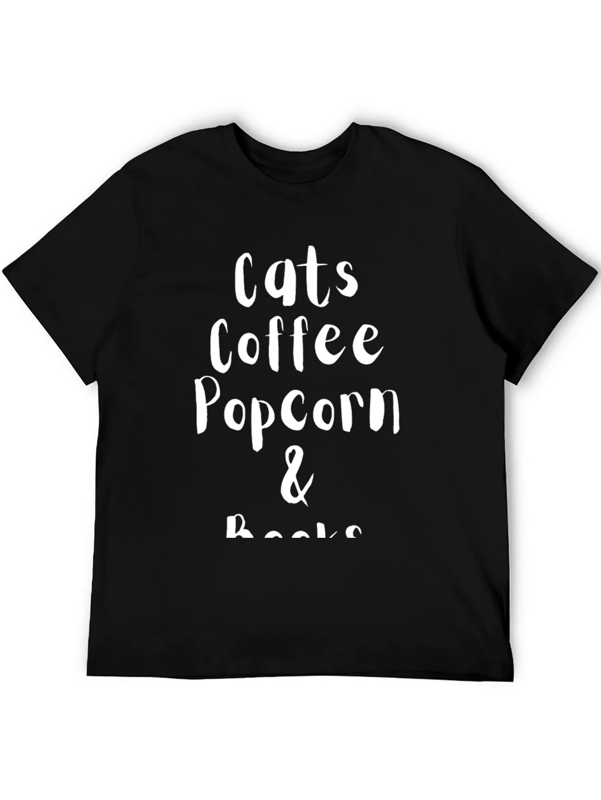 Cats Coffee Popcorn & Books T-Shirt