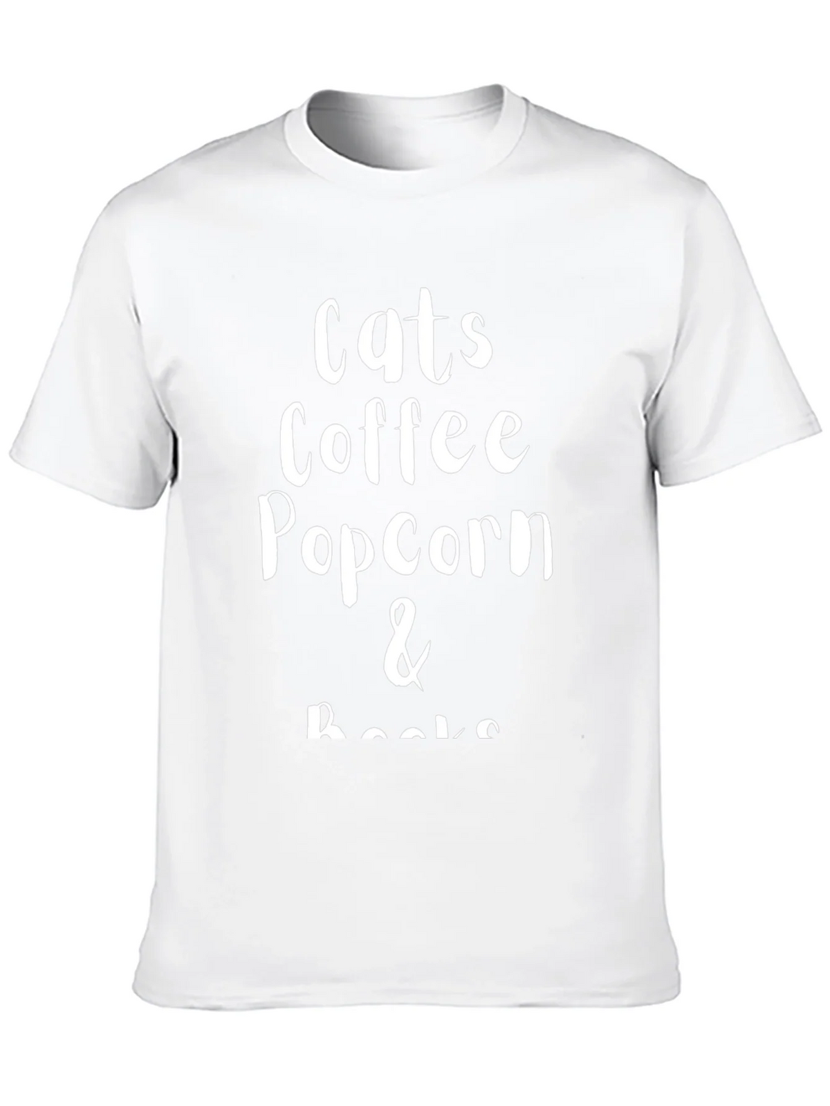 Cats Coffee Popcorn & Books T-Shirt