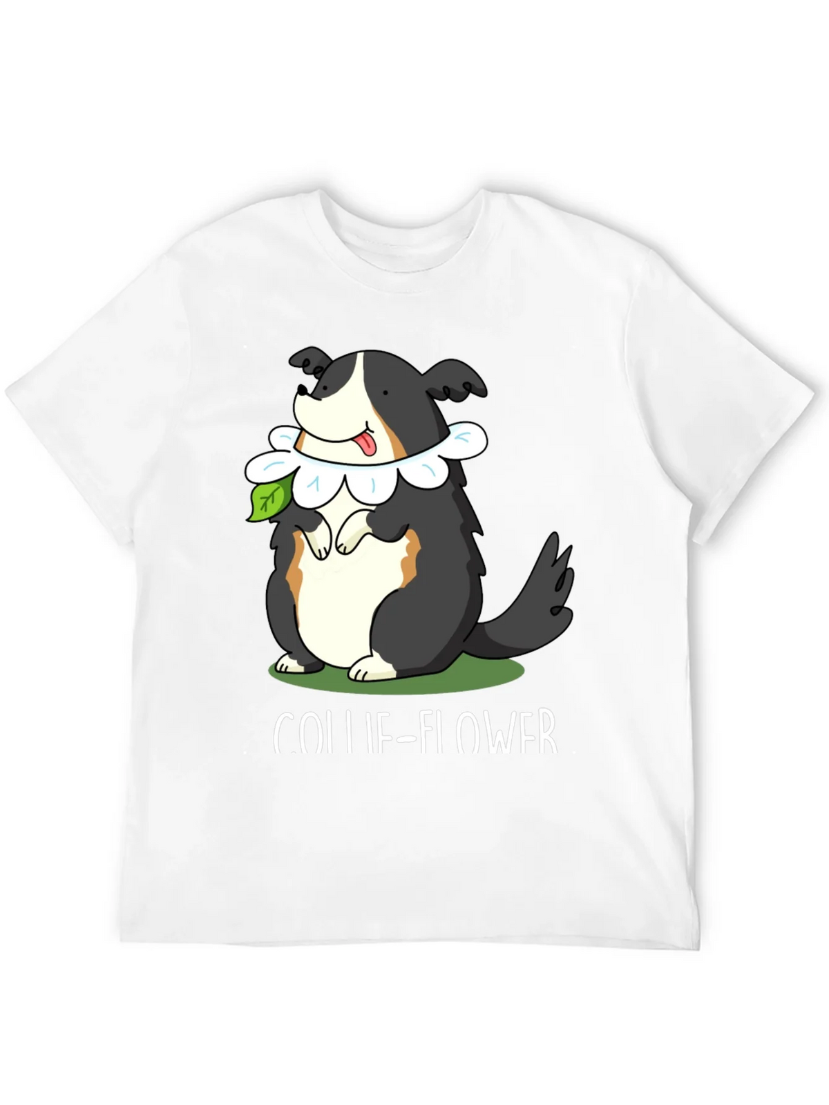 Collie-Flower T-Shirt: Dog & Flower Pun