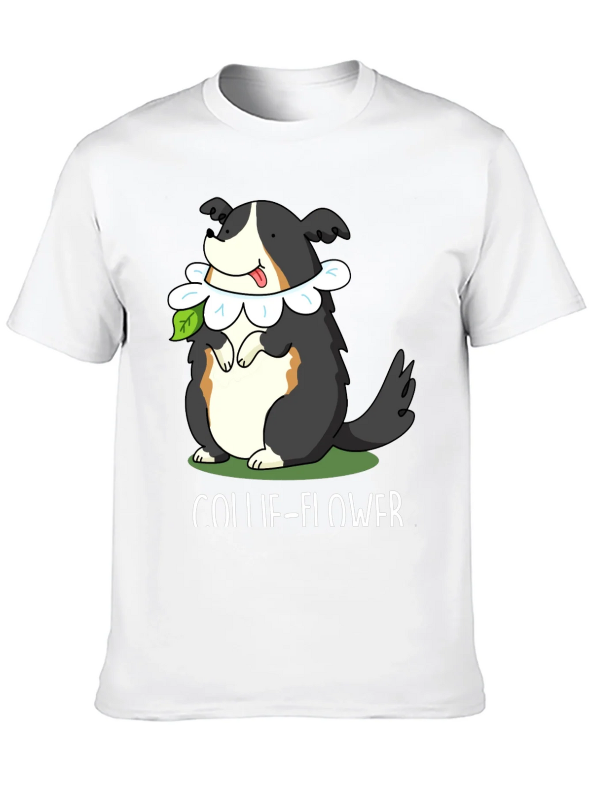 Collie-Flower T-Shirt: Dog & Flower Pun