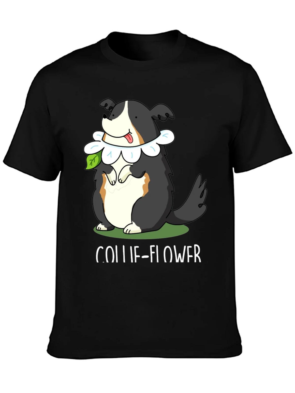Collie-Flower T-Shirt: Dog & Flower Pun