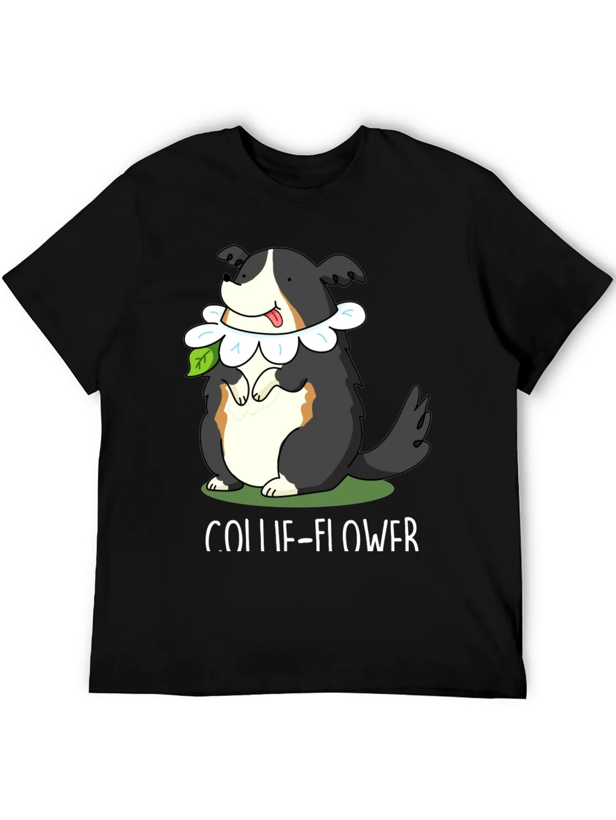 Collie-Flower T-Shirt: Dog & Flower Pun