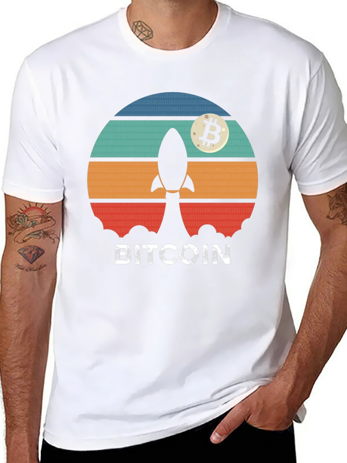 Bitcoin Rocket T-Shirt - Crypto Moonshot Tee