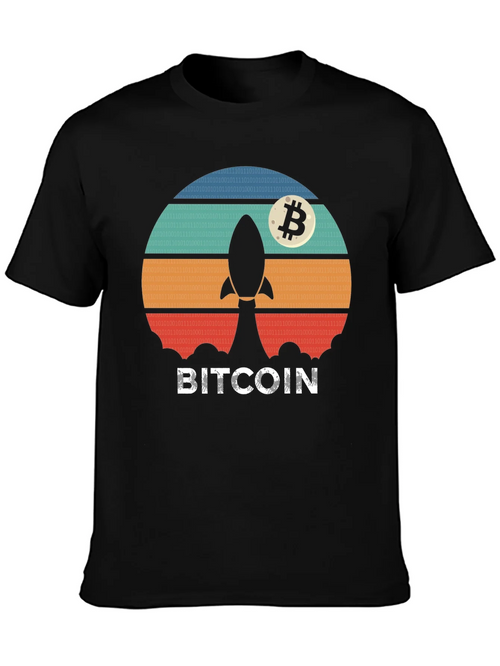 Bitcoin Rocket T-Shirt - Crypto Moonshot Tee